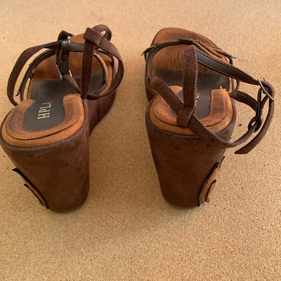 Brown Platforms Shoes unsized fits 6.5 - Picture 3 of 9